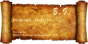 Bodrogi Iván névjegykártya