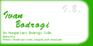 ivan bodrogi business card